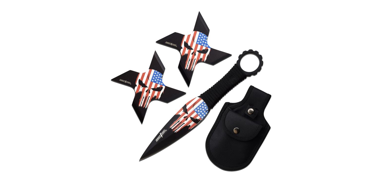 Perfect Point Perfect Point - Throwing Stars (Set of 2) and 1 Throwing Knife - PP- 127-3B
